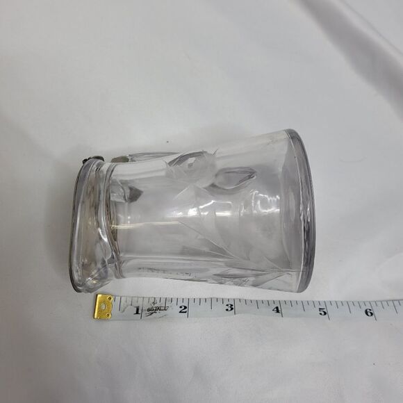 VINTAGE etched floral glass spring top syrup pitcher - Picture 11 of 11